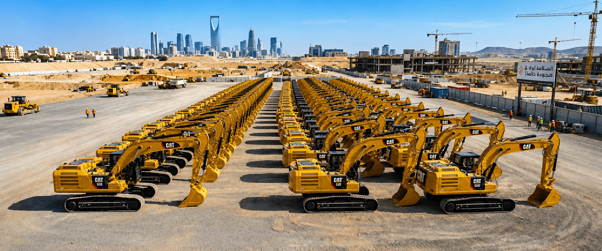 Rows of heavy equipment prepared for a GCC fleet expansion
